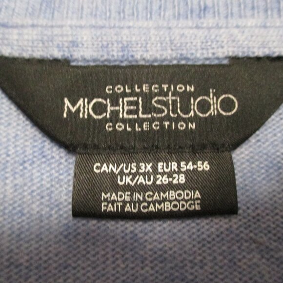 Michel Studio sweater V neck soft lightweight light blue tunic size 3x - Picture 2 of 7